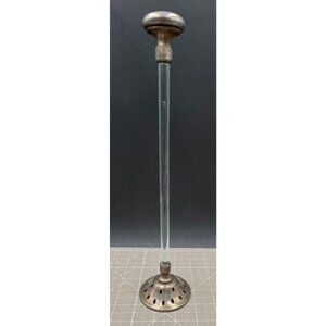 Antique Sterling Silver Glass Cocktail Muddler Stirrer Barware 12” Stand Up